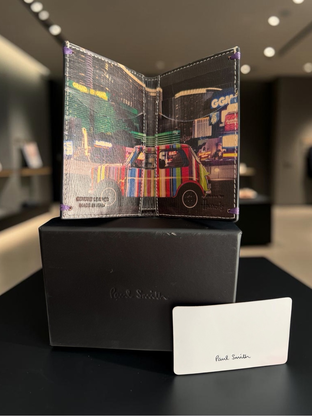 Paul Smith x Harrods Leather Wallet NWT Mini Cooper Las Vegas Striped Bifold